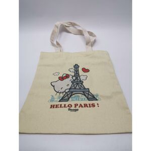 Hello Kitty Eiffel Tower Canvas Bag Versatile Large-Capacity Handbag DIY Gift